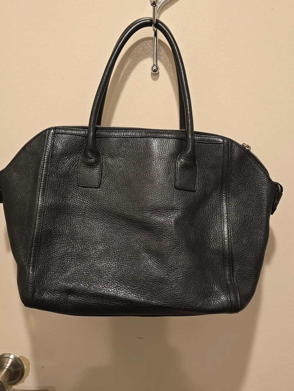 Furla Black Pebbled Leather Satchel